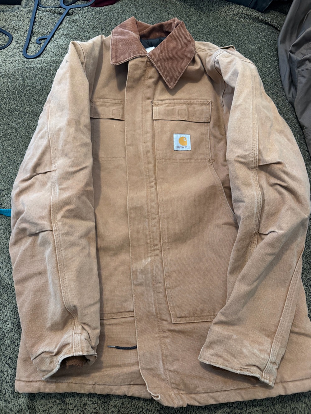 Carhartt Men's Brown Duck Detroit Jacket with Corduroy Collar - Picture 2 of 3